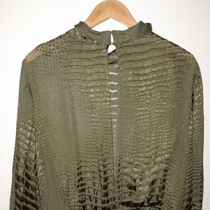 reiss renata snake burnout dress khaki